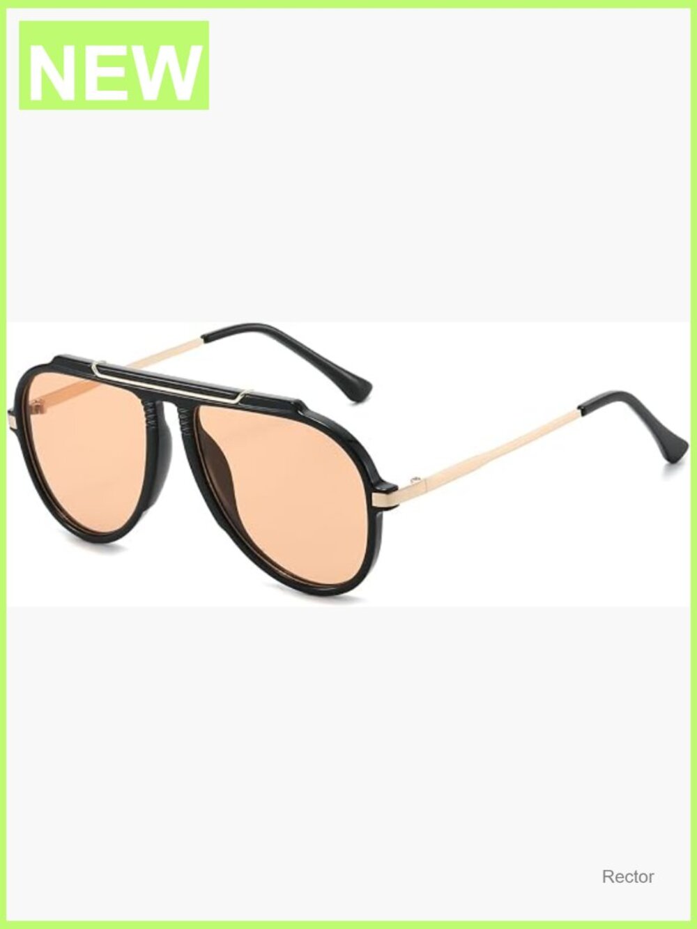 Oversized Retro Aviator Sunglasses - UV400 Metal Frame Square Shades